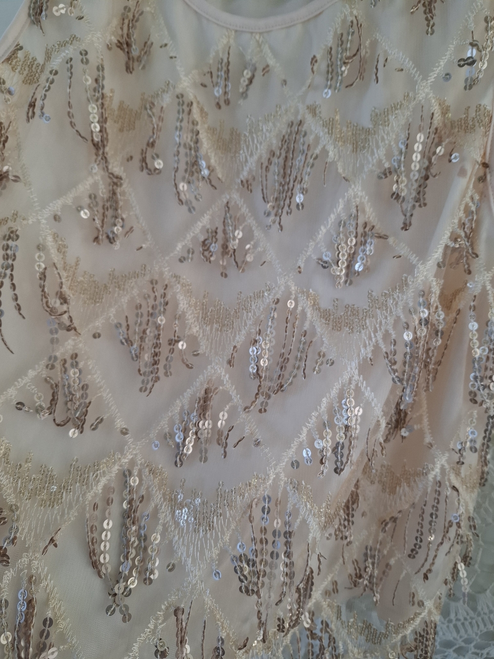 Sleeveless Sequin Embellished Top Blush Pink Size Xlarge - Picture 2 of 2